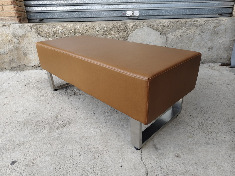 banco butaca interior oficina sala espera inox skay 45x120x50 4u